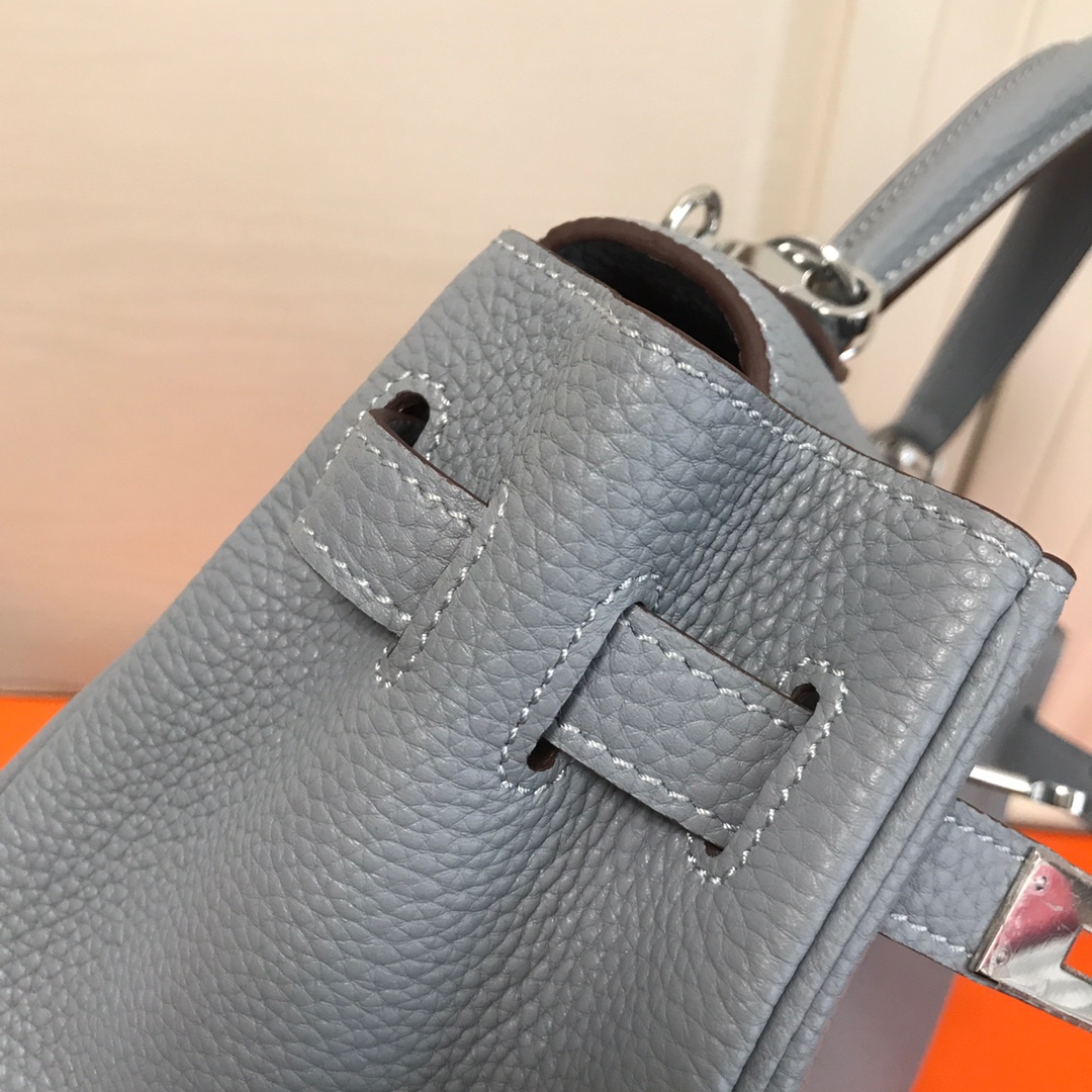 Hermes Kelly 32cm Handbag Shoulder Bag in Grey Togo Leather